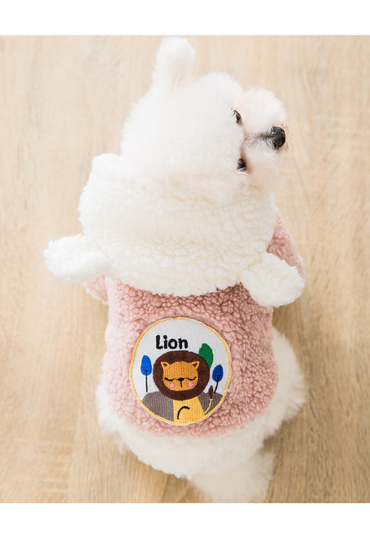 Thickened Warm Cotton Two-legged Cartoon Plus Velvet Cat Pet Clothes