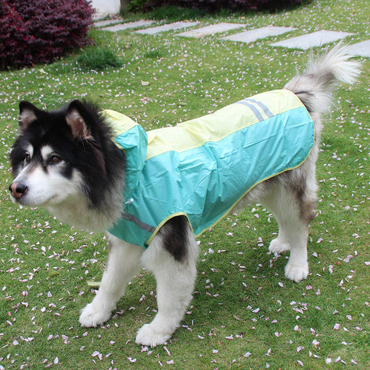 Color dog cloak raincoat with reflective