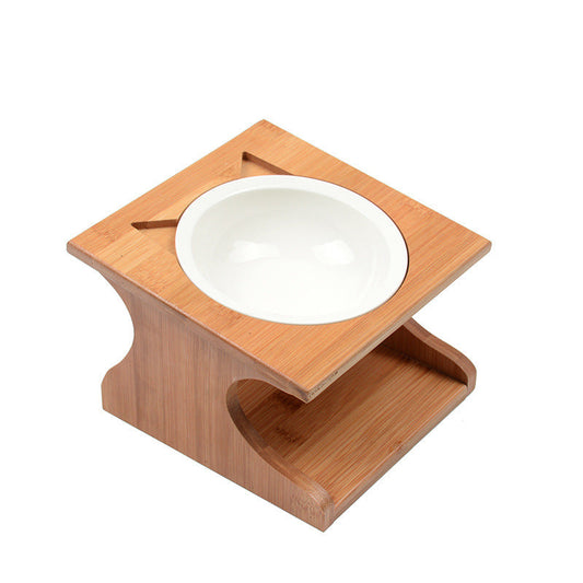 Cat Fairy Pet Solid Wood Table Pet Bowl Cat Bowl