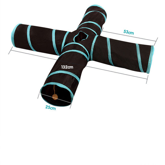 Foldable pet passage toy