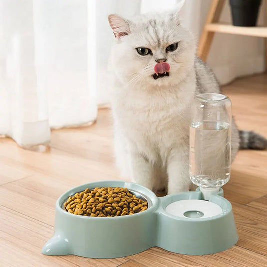 Pet Dog Cat Bowl Fountain Automatic Food Water Feeder Container For Cats Dogs Drinking Pet Articles Pet Cat Water Dispenser, Automatic Gravity Cat Water Bowl