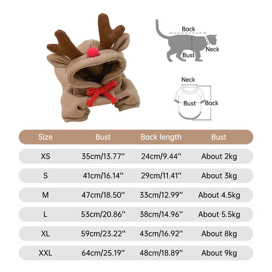 Hooded Sweater Apricot Elk Pet Clothes