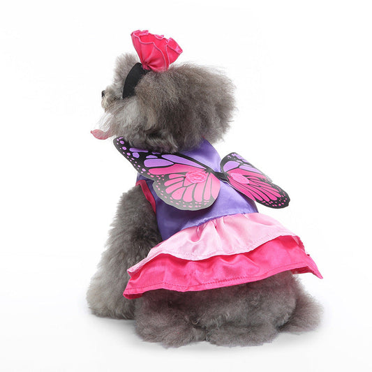 Pet Clothes Cosplay Funny Outfit Dog Clothes Butterfly Wings Festival