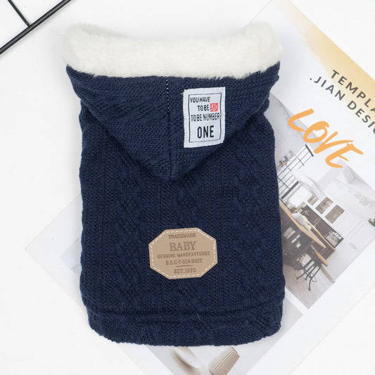 Autumn and Winter Thick Warm Hooded Sweater Pet Clothing