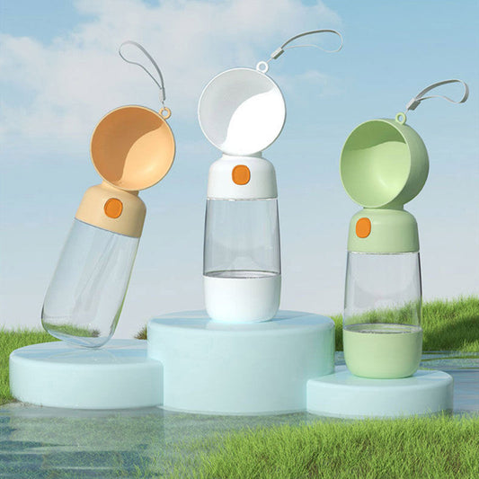 KFX-1841853 Portable Dog Water Bottle - 400ml & 565ml, Solid Color, Lightweight and Durable Pet Drinking Container