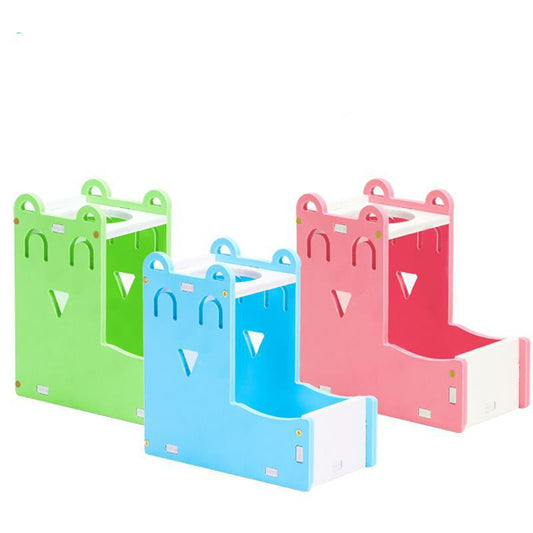 KFX-1972925 Automatic Hamster Water Bottle with Food Basin and Mini Sleeping Nest - Non-Toxic, Durable Design, 80ml Capacity