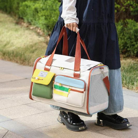 KFX-2044605 Portable Oxford Cloth Pet Backpack and Handbag with Medium Hardness