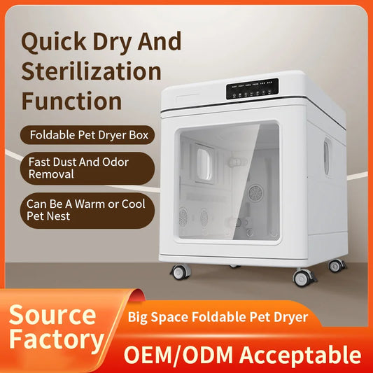 KFX-301715 Large Eco-Friendly Pet Hair Drying Box 100L for Dogs and Cats with Adjustable Temperature and Timing