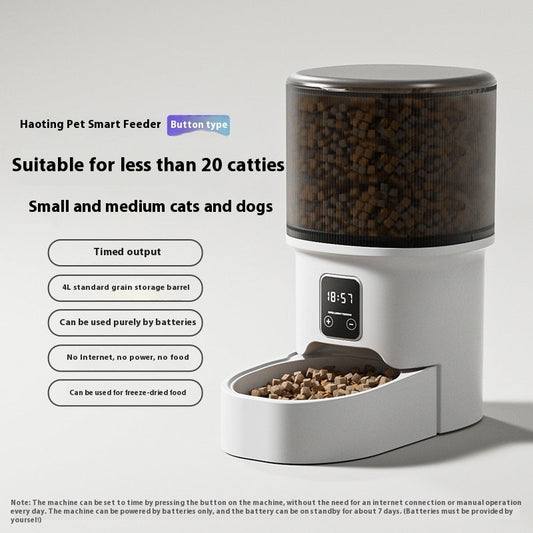 KFX-3152573 Automatic Pet Feeder with 4L Capacity - Smart WIFI and Basic Style Options in White and Black