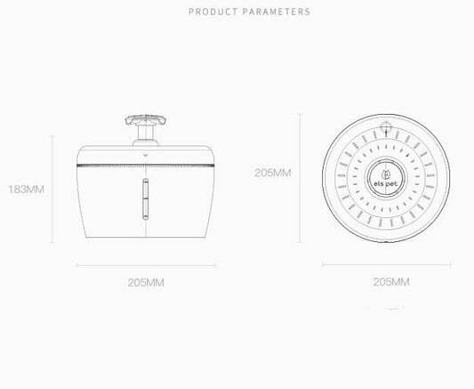 KFX-3218109 Pet Water Dispenser with Circulating Filtration and Silent Pump - 2.5L Capacity, USB Rechargeable