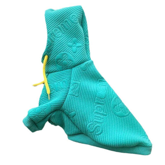 KFX-3348413 Pet Sweater in Monochrome Colors - Lake Green and Rose Red, Bamboo Material