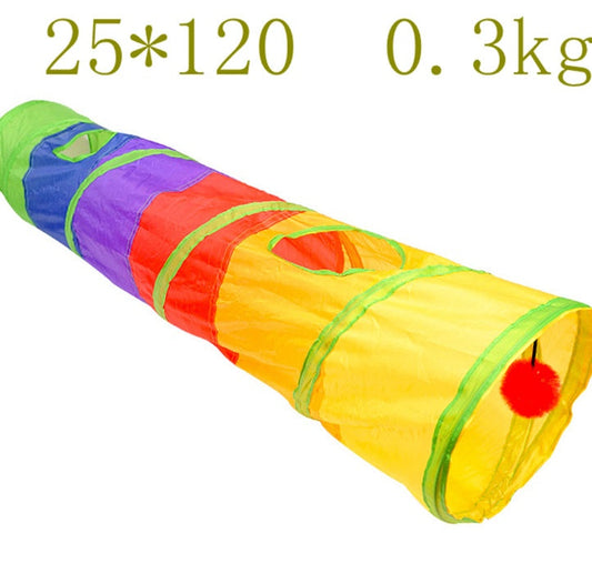 KFX-3467965 Extra Long Cat Tunnel - Foldable, Easy to Clean, 25 x 120 cm, Lightweight Design