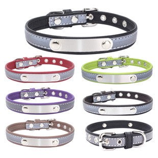 KFX-3813821 Light-Reflecting Monochrome Pet Collar for Cats - Safety Design in Brown, Black, Red, Purple, Dark Blue