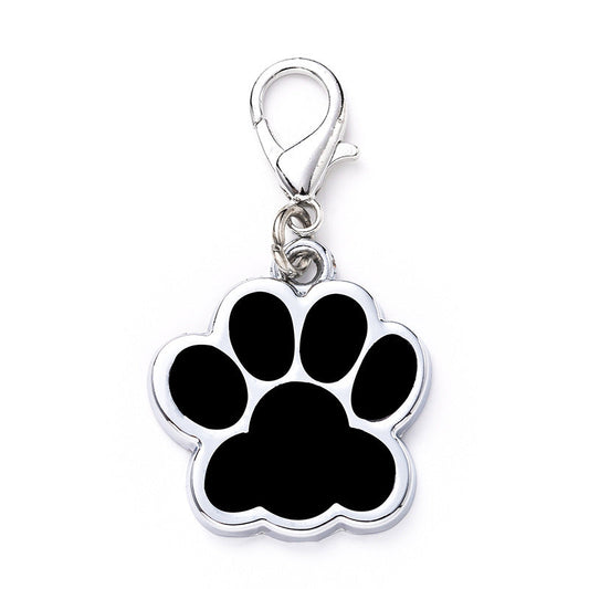 KFX-3858749 Glitter Paw Print Zinc Alloy Dog Tag - Multi-Color Engravable Pet ID Tag