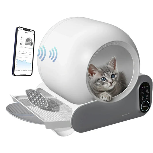 KFX-392147 Automatic Self-Cleaning Smart Cat Litter Box with 66L Capacity and APP Control