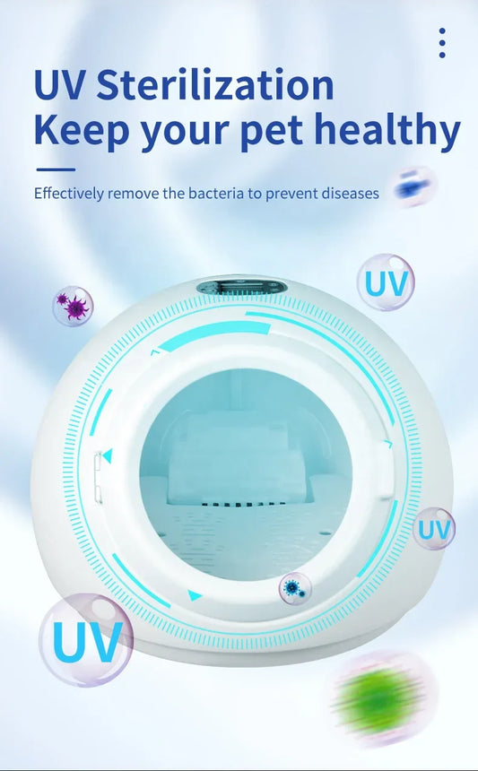 KFX-416979 Smart 360-Degree Temperature Controlled Pet Dryer for Cats and Small Dogs - Indoor Bathing Use