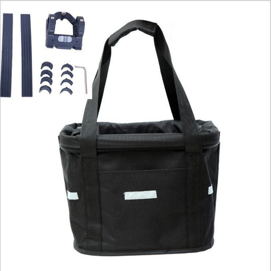 KFX-4376893 Versatile Aluminum Alloy Bicycle Basket for Handlebar Mounting (22-31.8mm & 20-25mm)