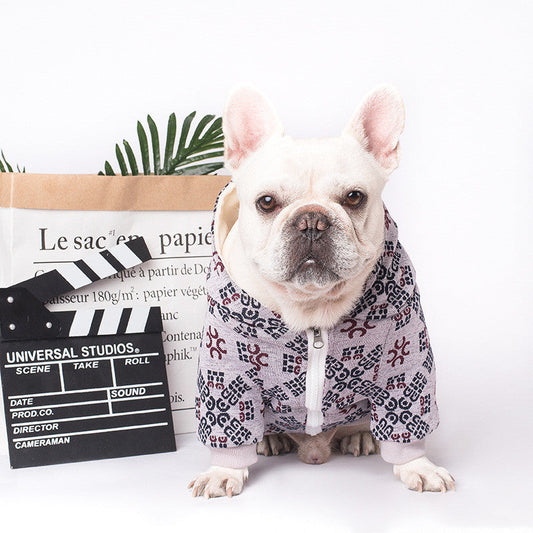 KFX-4396989 Casual Cotton Teddy Dog Pattern Pet Clothes in Red and Green, Sizes S to XXL