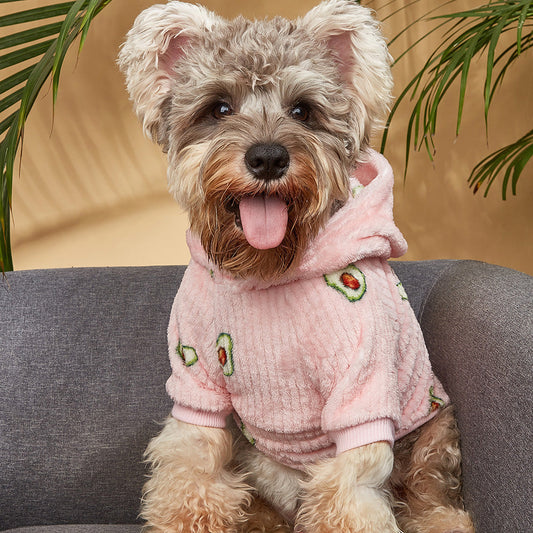 KFX-4462525 Pet Hoodie with Avocado Print for Cats and Dogs in Polyester Material