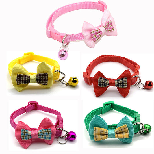 KFX-4534717 Plaid Bow Collar for Cats – Casual Style, Universal Fit, Durable Polypropylene Material