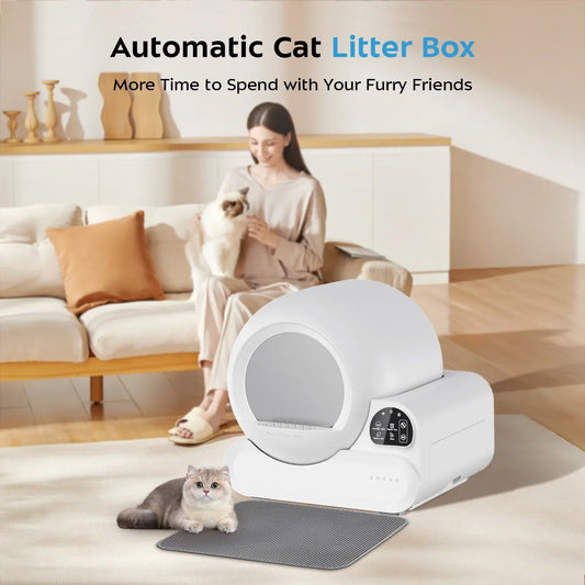 KFX-457683 Automatic Self-Cleaning Smart Cat Litter Box with 100L Capacity and APP Control