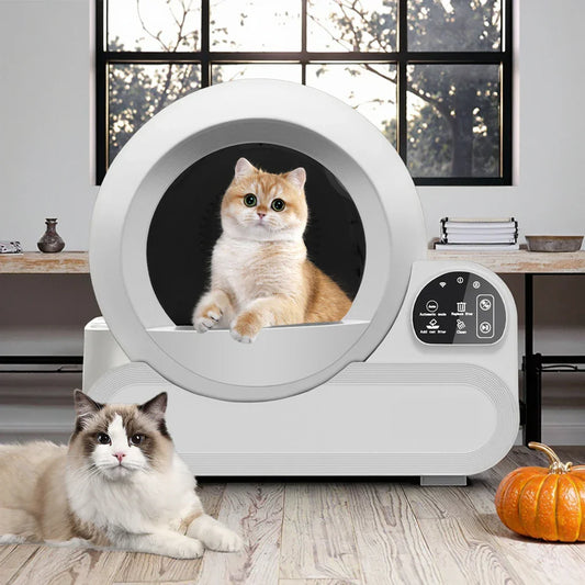 KFX-457683 Automatic Self-Cleaning Smart Cat Litter Box with 100L Capacity and APP Control
