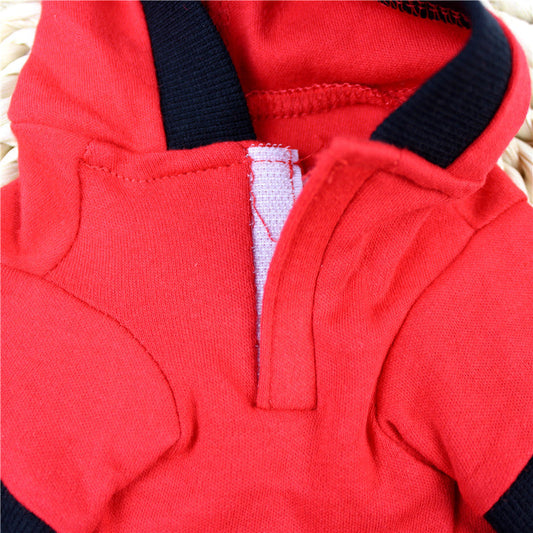 KFX-4626365 Casual Cotton Sweater for Small and Medium Sized Dogs in Red and Black