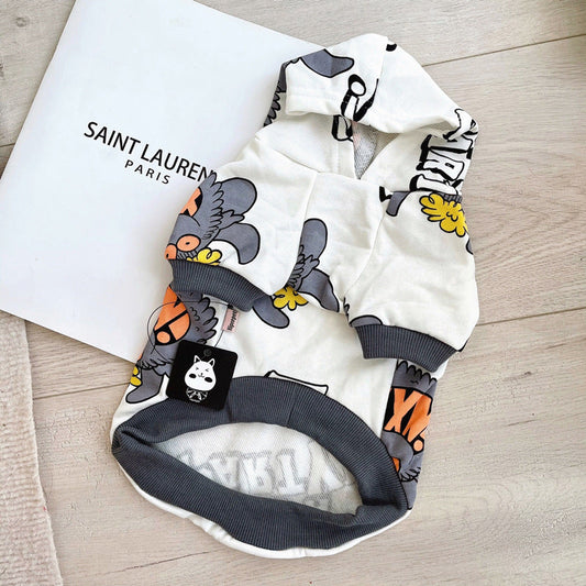 KFX-4659133 Monster Print Cotton Pet Sweater for Spring and Autumn - Casual Dog Jacket