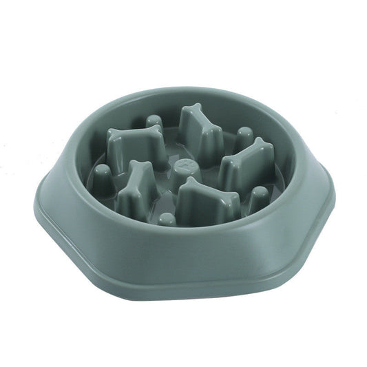 KFX-4663997 Bone-Shaped Slow Food Bowl for Dogs - Anti-Choking Pet Feeding Dish in Durable PP Plastic