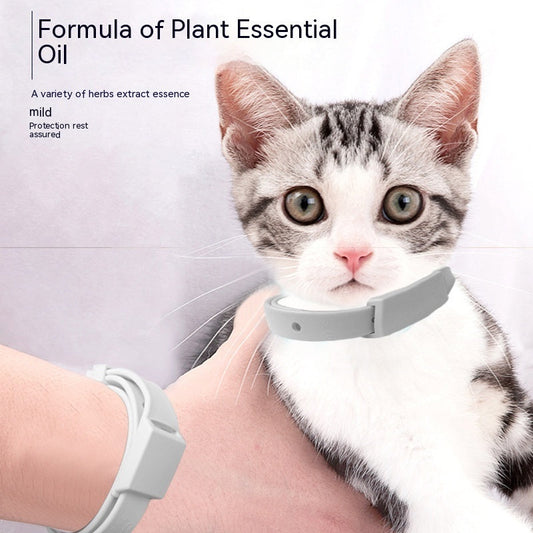 KFX-4665789 Essential Oil Mosquito Repellent Collar for Dogs and Cats - Washable, Adjustable Design, Monochrome Pattern