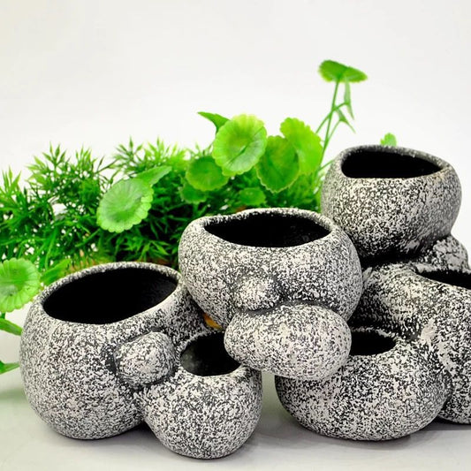 KFX-4755645 Ceramic Hydroponic Cichlid Pots for Aquatic Breeding with Multiple Hole Options