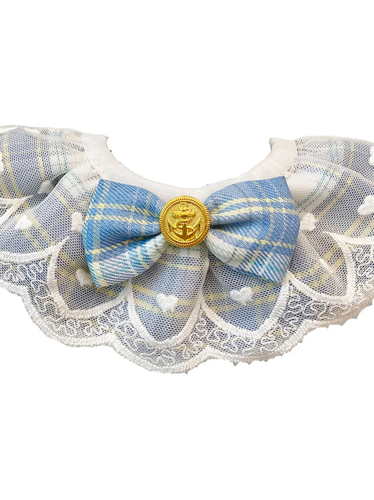 KFX-4774205 Fashionable Cotton Pet Bib with Lattice Design for Cats and Dogs