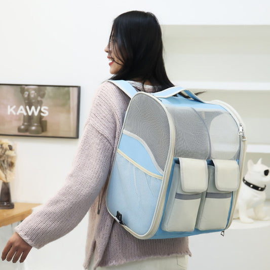 KFX-4791357 Large Capacity Portable Pet Trolley Backpack Convenient for Cats and Small Dogs