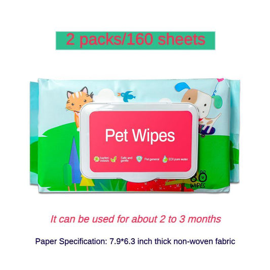 KFX-4838845 Gentle Cleansing Pet Wet Wipes, Hypoallergenic, Fragrance Free, Plant-Based, for Paws, Ears, Fur, and Sensitive Areas