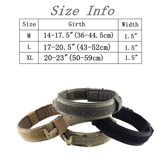 KFX-4862397 Durable Tactical Dog Collar with Velcro and Quick Release Buckle, Adjustable Nylon, Multiple Colors