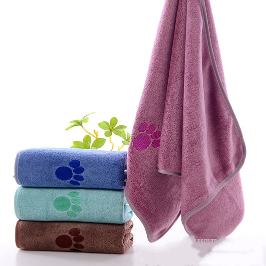 KFX-4904381 Quick-Drying Microfiber Towel for Pets - Available in Pink, Dark Brown, Blue, Green, Light Gray