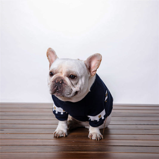 KFX-4921277 Cotton Plus Velvet Casual Sweater for Small Dogs - Grey Blue