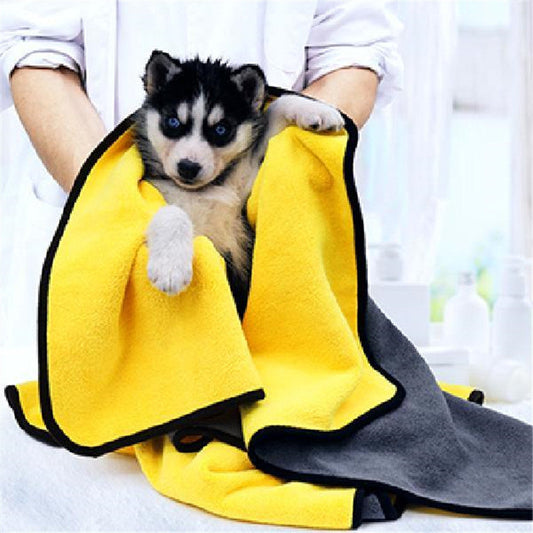KFX-4969917 Super Absorbent Nano Fiber Pet Bath Towel - Multi-Sized for Dogs and Cats