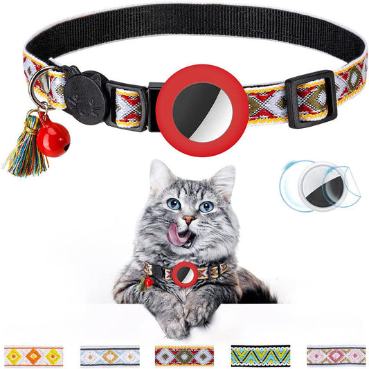 KFX-5026237 Geometric Pattern Cat Collar with Bell - Luminous Blue Options Available