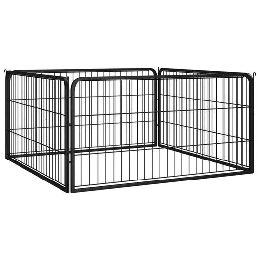 KFX-5106365 4-Piece Powder-Coated Steel Dog Playpen - Easy Assembly, Spacious Design