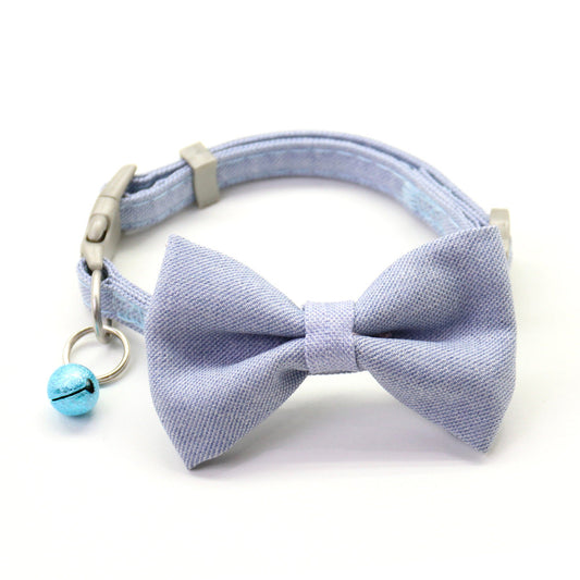 KFX-5157309 Adjustable Cotton Dog Collar with Bow Tie - Soft and Comfortable for All Dogs