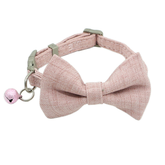 KFX-5157309 Adjustable Cotton Dog Collar with Bow Tie - Soft and Comfortable for All Dogs