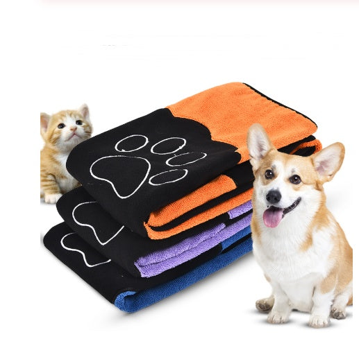 KFX-5297597 Cotton Pet Absorbent Towel - Comfortable Blue Purple Drying Solution for Pets