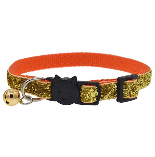 KFX-5321149 Adjustable Colorful Fish Scale Cat Collar with Bell – Soft Nylon Material