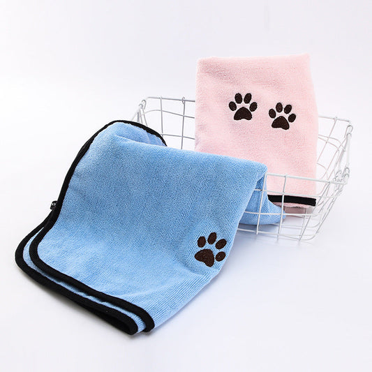KFX-5395901 Quick-Drying Absorbent Dog Cleaning Cloth in Blue & Pink - 50cm x 90cm