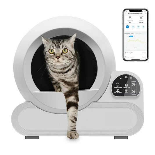 KFX-540179 Automated Self-Cleaning Cat Litter Box with Odor Control and Remote App Access, 70L Capacity