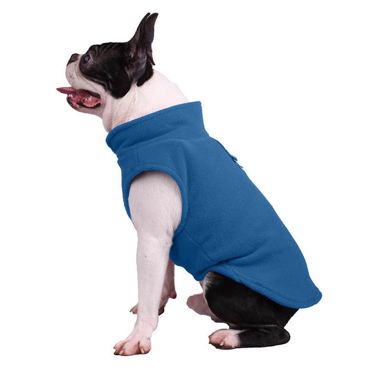 KFX-5543869 Fluffy Polar Fleece Dog Hoodie - Warm Solid Color Sweater for Small to Medium Dogs