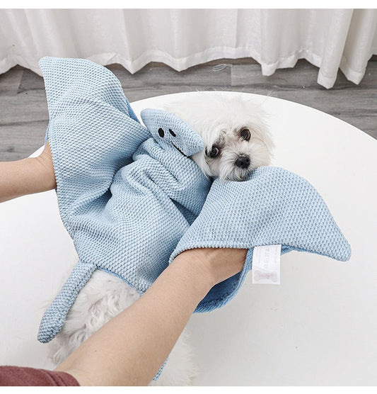 KFX-5592509 Quick-Drying Absorbent Polyester Dog Bathrobe Towel in Blue