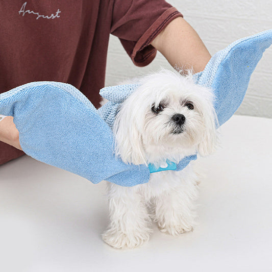 KFX-5592509 Quick-Drying Absorbent Polyester Dog Bathrobe Towel in Blue