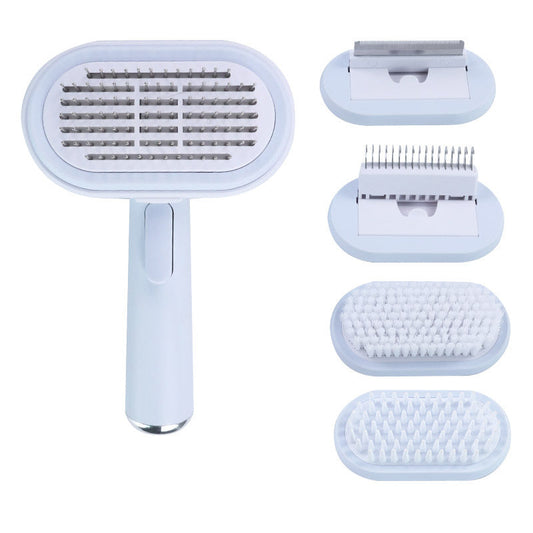 KFX-5628861 5-in-1 Pet Grooming Kit for Cats and Dogs - Slicker Brush, Undercoat Rake, Massage Brush, and Deshedding Comb